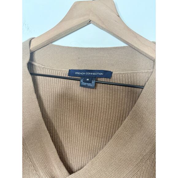 French Connection Caballo Floral Lace Sleeve Sweater Medium V Neck Balletcore - Picture 9 of 9